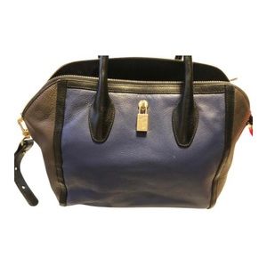 Furla blue Grey leather tote